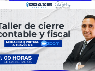 cierre virtual web Taller CIERRE CONTABLE Y FISCAL 2025 (VIRTUAL) realizado los días 19, 20 y 25 de noviembre del 2025 con una duración de 09 horas