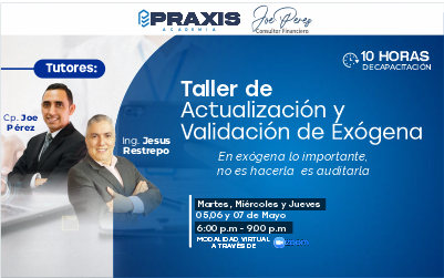 web TALLER DE ACTUALIZACION Y VALIDACION DE EXOGENA