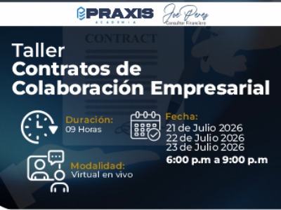 web contratos de colaboracion TALLER DE CONTRATOS DE COLABORACION EMPRESARIAL. Realizado los días 21 al 23 de julio del 2026 con una duración de 09 horas